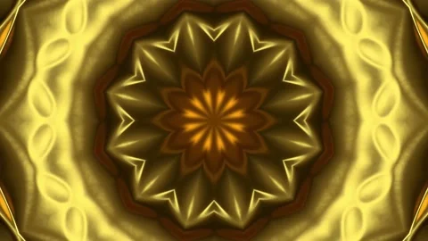 Gold kaleidoscope sequence patterns. Stock Footage 221332563