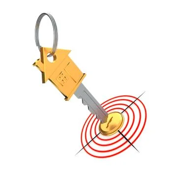 Gold key and target Stock Illustration