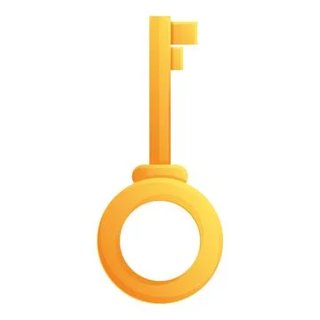 Gold key icon cartoon vector. Casino machine Stock Illustration