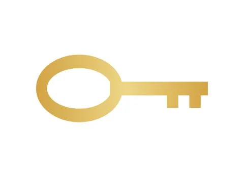 Gold key icon Stock Illustration
