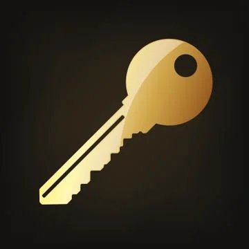 Gold key icon. Vector illustration Stock Illustration