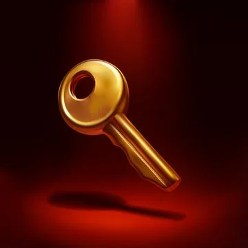 Gold key vector 3d icon Stock Illustration