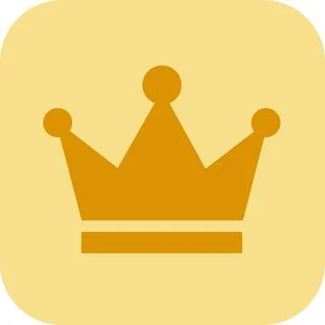 Gold King Crown Icon on Rounded Square Background for Royal Luxury Premium B Stock Illustration