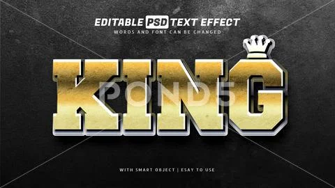 Gold king text effect editable PSD Template