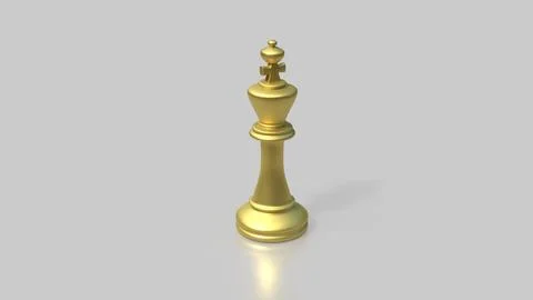 The Gold King on white Background  3d Rendering. Stock Illustration