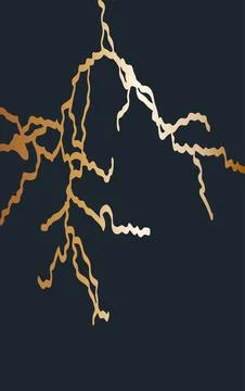 Gold kintsugi cover design vector. Luxury golden marble texture. Crack and br Stock Illustration
