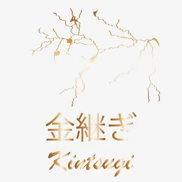 Gold kintsugi cover design vector. Luxury golden marble texture. Crack and br Stock Illustration