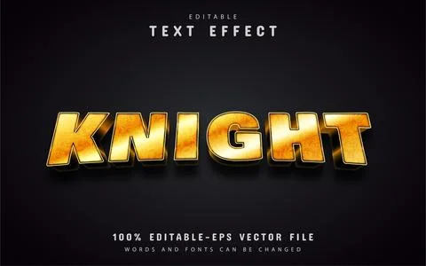 Gold knight text effect editable Stock Illustration