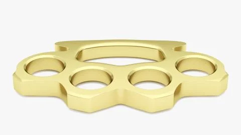 Gold Knuckle Duster in Studio Stock Illustration