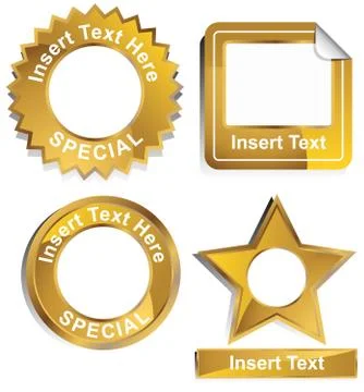 Gold label set Stock Illustration