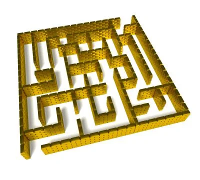 Gold labyrinth Stock Illustration