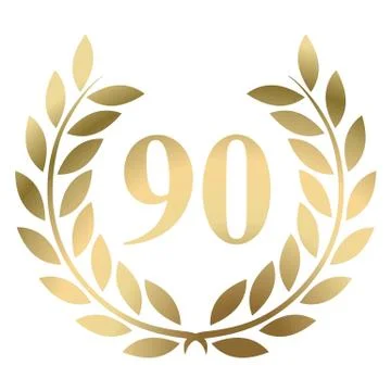 Gold laurel 90 Stock Illustration