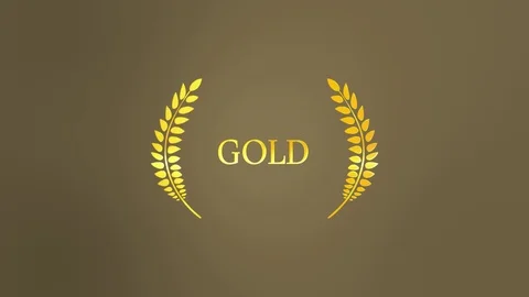 Gold Laurel Light Reveal Video stock 101979032