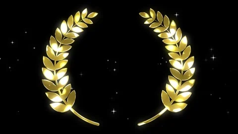 Gold laurel wreath animated frame isolated gold laurel wreath winner number.. Stock Footage 283557163