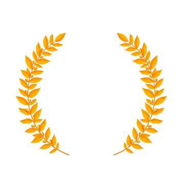 Gold laurel wreath Illustrazione stock