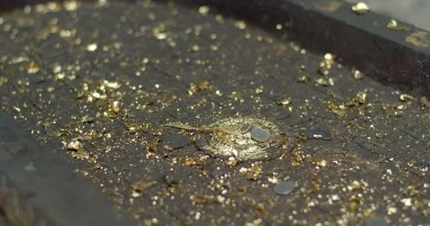 Gold leaf is attached to sacred objects that people believe. Stock Footage 270576346