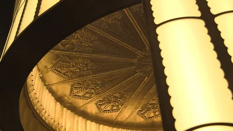 Gold leaf ceiling in art deco stately home Stock-Footage 98341758