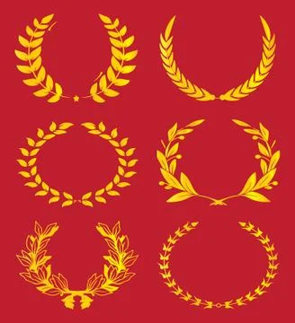 Gold leaf crown designs Stock Illustration