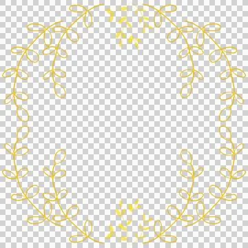 Gold Leaf Frame Wreath Design, Holiday Bokeh Background Иллюстрация