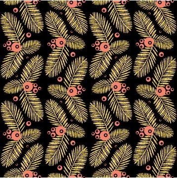 Gold leaf monstera palm tree pink jungle rainforest, seamless pattern black g Illustrazione stock