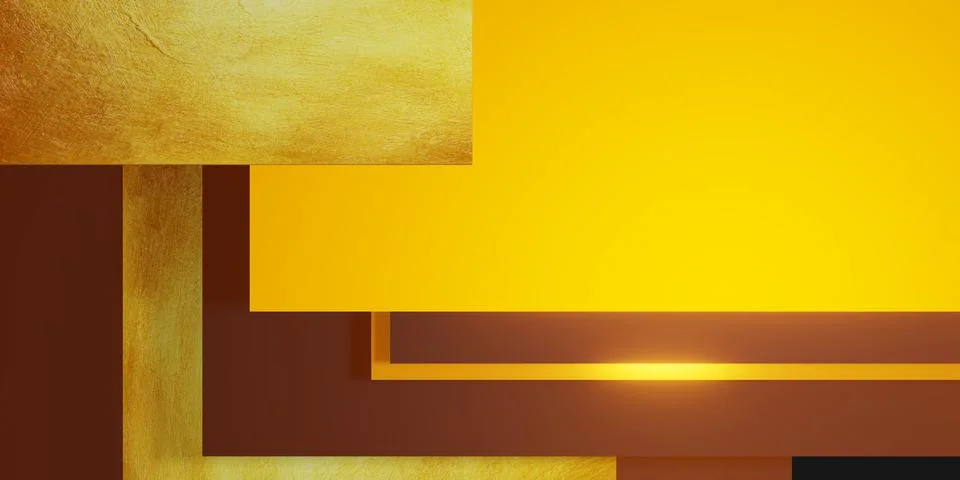 Gold leaf texture background black and yellow frame floor level elegant power Illustrazione stock