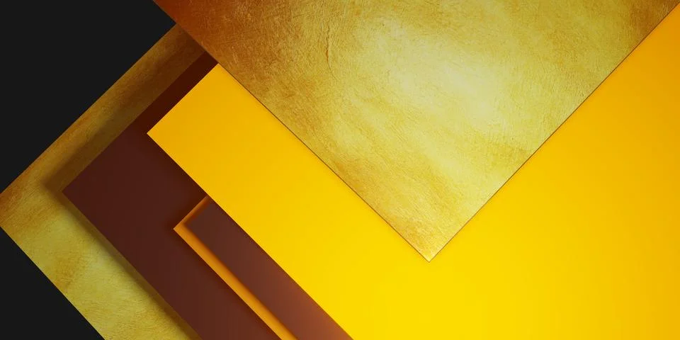 Gold leaf texture background black and yellow frame floor level elegant pow.. Illustrazione stock