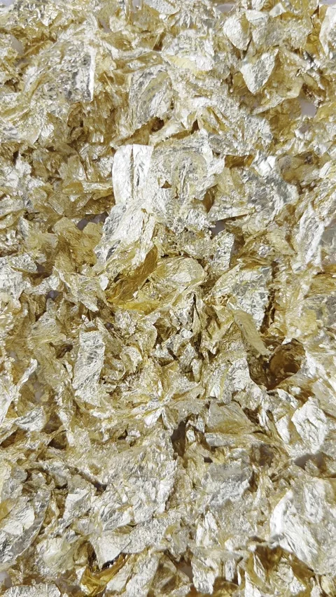Gold leaf texture. Potal flake for art Stock Footage 339020130