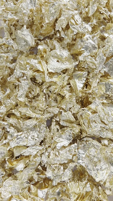 Gold leaf texture. Potal flake for art Stock Footage 339020253