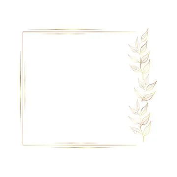 Gold leaves frame vector Background 스톡 일러스트