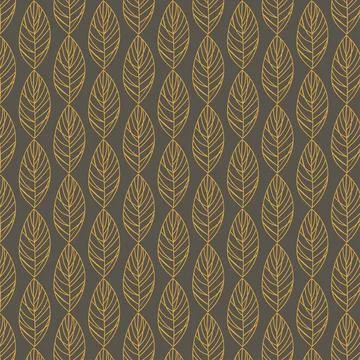 Gold Leaves. Seamless Hand pattern with leaf. Stock Illustration