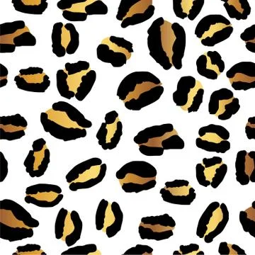 Gold Leopard Print Repeat Pattern 스톡 일러스트
