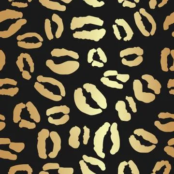 Gold Leopard Print Repeat Pattern 스톡 일러스트