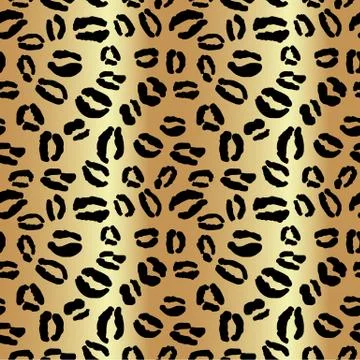 Gold Leopard Print Repeat Pattern Design 스톡 일러스트