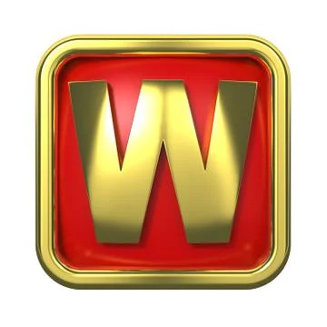 Gold Letter on Red Background. Stock Illustration