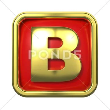 Gold Letter on Red Background. Stock Illustration