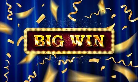 Gold light Big Win retro signboard Illustrazione stock