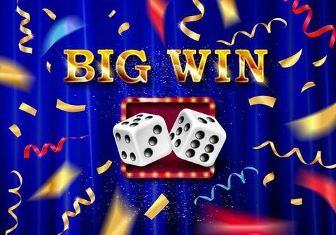 Gold light Big Win retro signboard Illustrazione stock