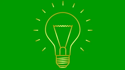 Gold light bulb green Stock Footage 234285103