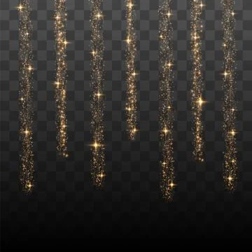 Gold Light Effect. Vector Glitter Particles Stock Illustration