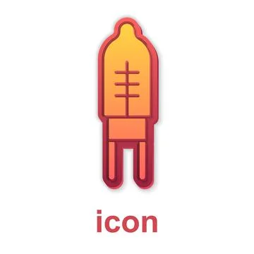 Gold Light emitting diode icon isolated on white background. Semiconductor diode Stock Illustration