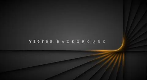 Gold light line shadow dark grey luxury background Stock Illustration
