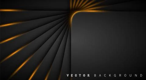 Gold light line shadow dark grey luxury background Stock Illustration