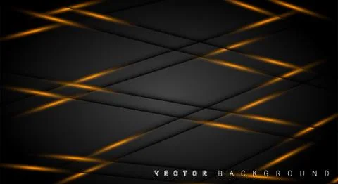 Gold light line shadow dark grey luxury background Stock Illustration