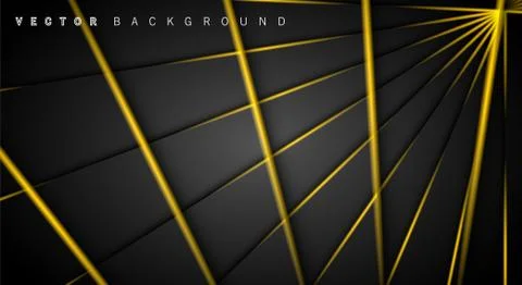 Gold light line shadow dark grey luxury background Stock Illustration