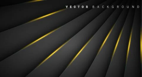 Gold light line shadow dark grey luxury background Stock Illustration
