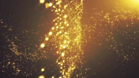 Gold light shine particles bokeh, holiday concept. Christmas animated golden  Vídeos de archivo 82446685