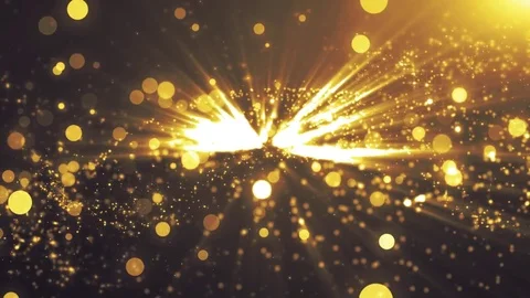 Gold light shine particles bokeh, holiday concept. Christmas animated golden  Stock-Footage 82447259
