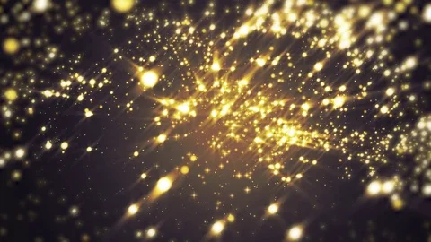 Gold light shine particles bokeh, holiday concept. Christmas animated golden  스톡 동영상 82516885