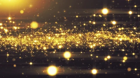 Gold light shine particles bokeh, holiday concept. Christmas animated golden  動画素材 82517756