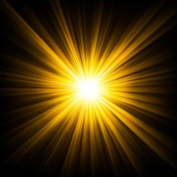 Gold light shining from darkness, Vector illustration Illustrazione stock